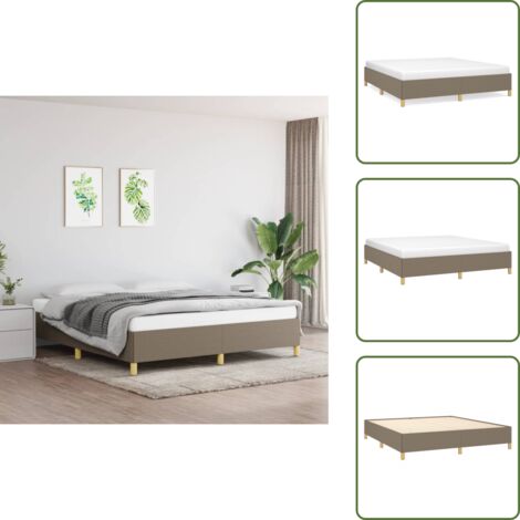 The Living Store Estructura de cama con somier tela gris taupe 160x200 cm - Estructura de cama