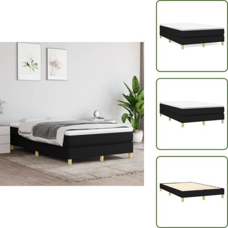 The Living Store Estructura de cama con somier tela negro 120x200 cm - Estructura de cama