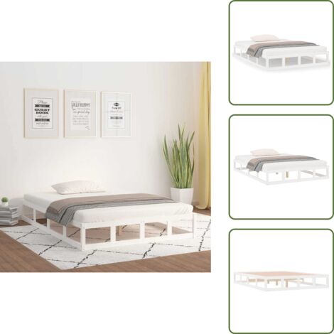 The Living Store Estructura de cama de madera maciza 140x200 cm - Estructura de cama