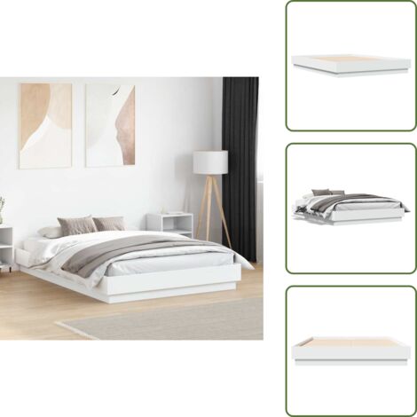 The Living Store Estructura de cama madera de ingeniería blanca 120x190 cm - Estructura de cama