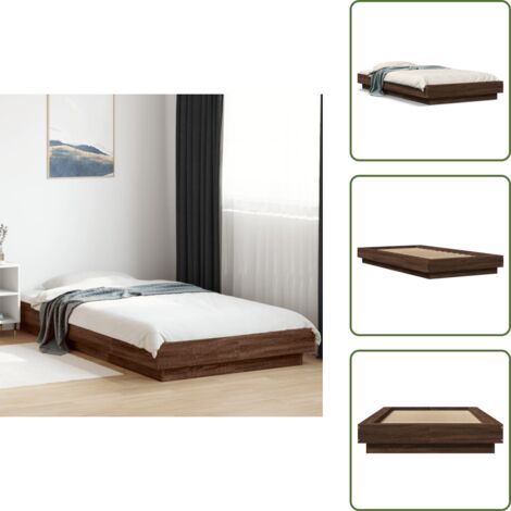 The Living Store Estructura de cama madera de ingeniería marrón roble 90x190 cm - Estructura de cama