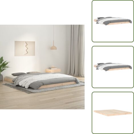The Living Store Estructura de cama madera maciza de pino 150x200 cm - Estructura de cama
