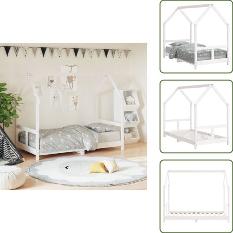 The Living Store Estructura de cama para niños madera de pino blanco 80x160 cm - Estructura de cama