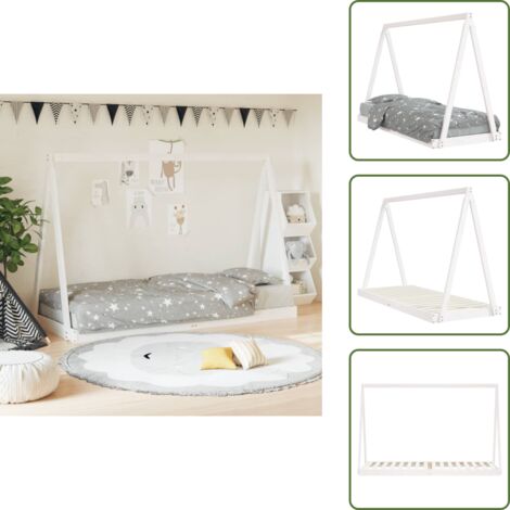 The Living Store Estructura de cama para niños madera de pino blanco 80x200 cm - Estructura de cama