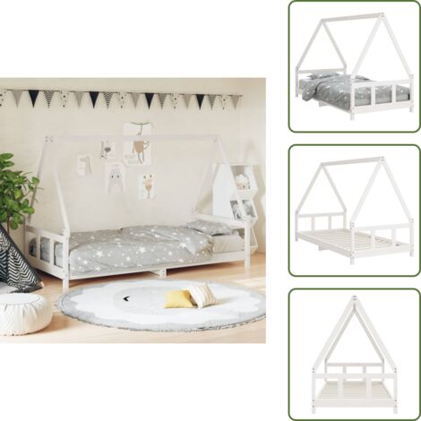 The Living Store Estructura de cama para niños madera de pino blanco 90x190 cm - Cama de madera