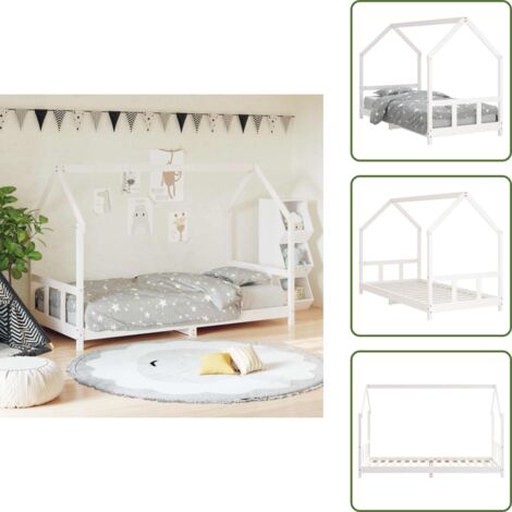 The Living Store Estructura de cama para niños madera de pino blanco 90x200 cm - Estructura de cama