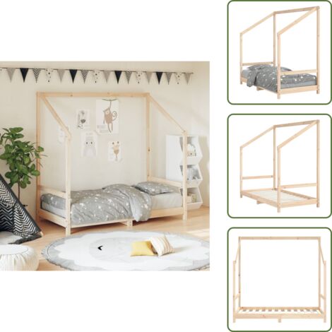 The Living Store Estructura de cama para niños madera maciza de pino 80x160 cm - Estructura de cama