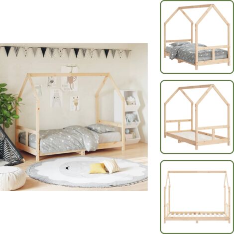 The Living Store Estructura de cama para niños madera maciza de pino 80x160 cm - Estructura de cama