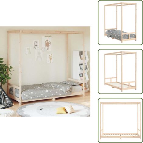 The Living Store Estructura de cama para niños madera maciza de pino 80x200 cm - Estructura de cama