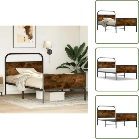 The Living Store Estructura de cama sin colchón 100x200 cm madera roble Sonoma - Cama sin colchón