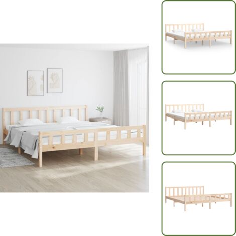 The Living Store Estructura de cama sin colchón madera maciza 160x200 cm - Estructura de cama
