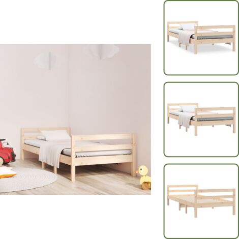 The Living Store Estructura de cama sin colchón madera maciza de pino 90x190 cm - Cama de madera