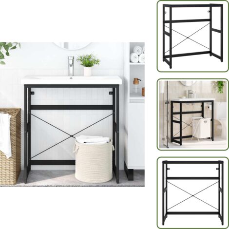 The Living Store Estructura de lavabo de hierro negro 79x38x83 cm - Lavabo de hierro