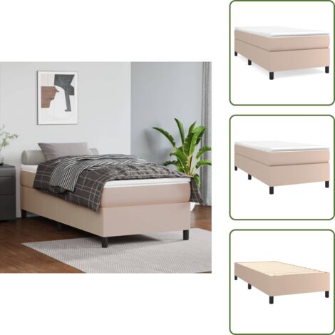 The Living Store Estructura Estructura de cama con somier cuero sintético capuchino 80x200 cm - Estructura de cama
