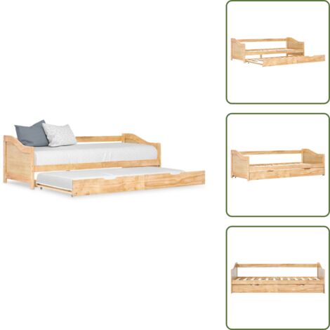 The Living Store Estructura sofá cama extraíble sin colchón madera pino 90x200cm - Cama de invitados