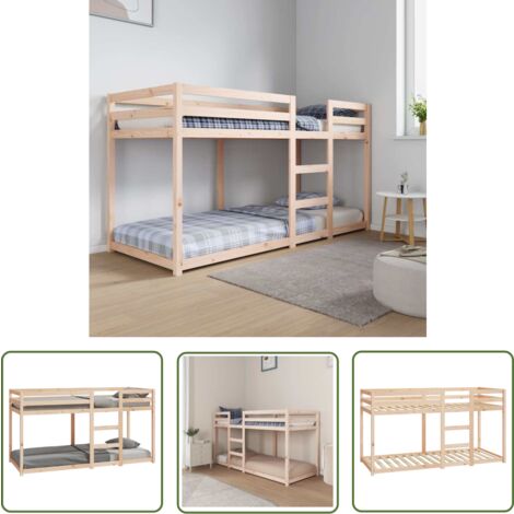 The Living Store Etagenbett 80x200 cm Massivholz Kiefer - Holzbett - Etagenbett - Jugendzimmer - Doppelbett - Schlafraum