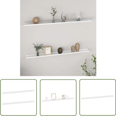 The Living Store Étagères murales 2 pcs Blanc 115x9x3 cm - Étagères Murales - Étagères Déco - Rangement Mural - Décoration Murale - Meubles Blancs