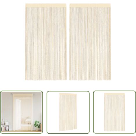 The Living Store Fadenvorhänge 2 Stk. 140 x 250 cm Cremefarben - Fensterdeko - Vorhänge - Gardinen - Cremefarbene Vorhänge - Wohnaccessoires