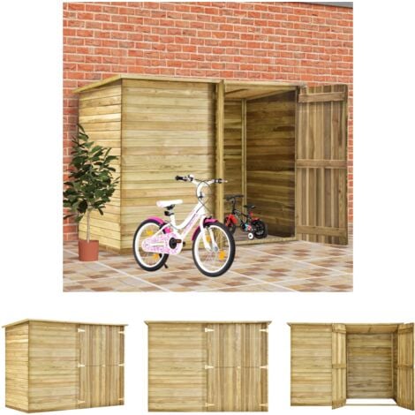 The Living Store Fahrradgarage 232x110x170 cm Kiefernholz Imprägniert -  Gartenschuppen & Geräteschuppen