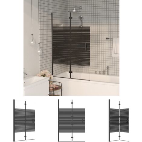 The Living Store Faltbare Duschkabine ESG 80x140 cm Schwarz - Duschkabinen & -türen