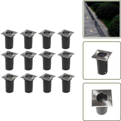 The Living Store Faretti Carrabili da Esterno 12 pz Quadrati - Illuminazione giardino