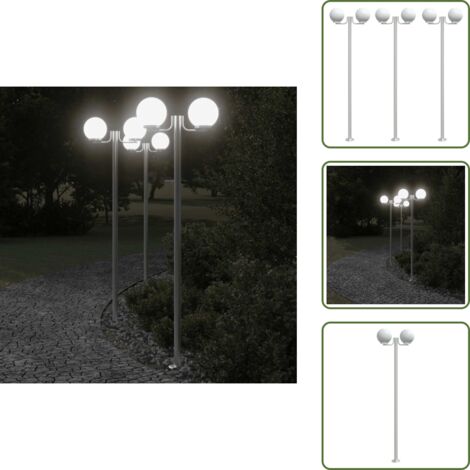 The Living Store Farolas de exterior 3 unidades acero inoxidable 215 cm - Farola de suelo