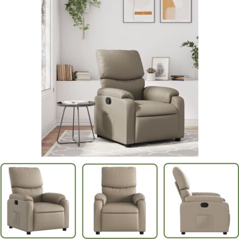 The Living Store Fauteuil inclinable Cappuccino Similicuir - Fauteuil Inclinable - Chaise Relaxante - Fauteuil Capitonné - Canapé Lit - Mobilier De Salon
