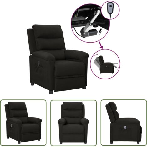 The Living Store Fauteuil inclinable électrique Noir Tissu - Fauteuil Inclinable Électrique - Chaise Relaxante - Fauteuil Cuir - Fauteuil Design - Fauteuil Moderne