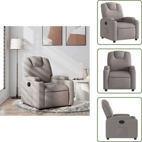 The Living Store Fauteuil inclinable Taupe Tissu - Fauteuil Inclinable - Chaise Relaxante - Fauteuil Ergonomique - Fauteuil Confortable - Fauteuil Design