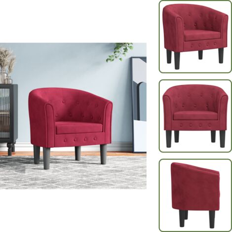 paire de fauteuils crapaud en velours rouge Vintage - Vendu