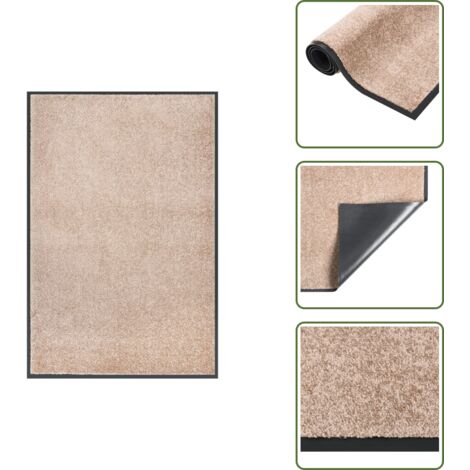 The Living Store Felpudo beige 80x120 cm - Felpudo para puerta