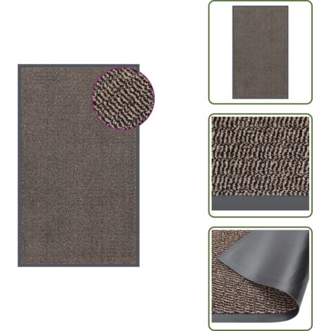 The Living Store Felpudo copetudo 90x150 cm marrón oscuro - Alfombra antihumedad