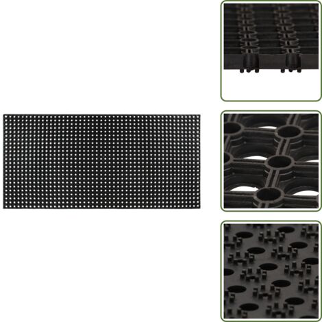 The Living Store Felpudo de goma 23 mm 100x200 cm - Alfombra exterior