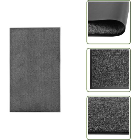 The Living Store Felpudo lavable gris antracita 90x150 cm - Alfombra exterior