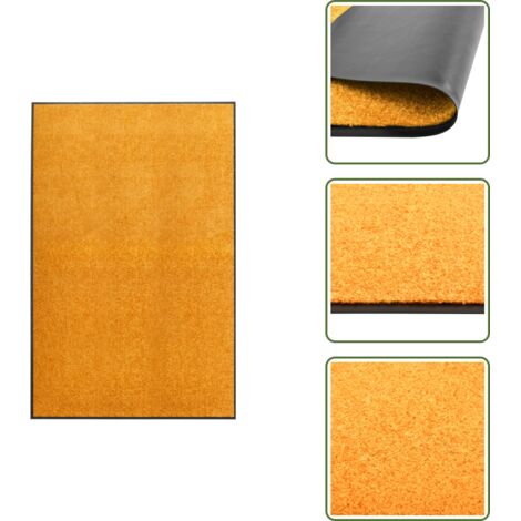 The Living Store Felpudo lavable naranja 120x180 cm - Felpudo para entrada