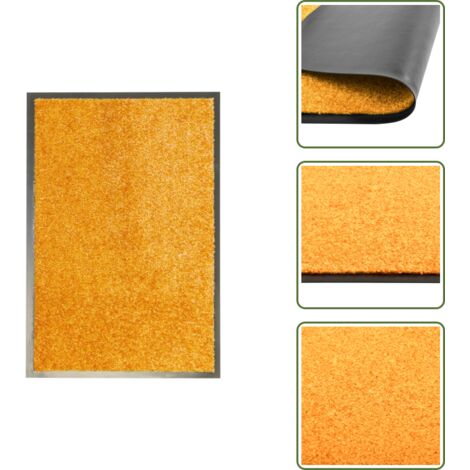 The Living Store Felpudo lavable naranja 40x60 cm - Felpudo para entrada