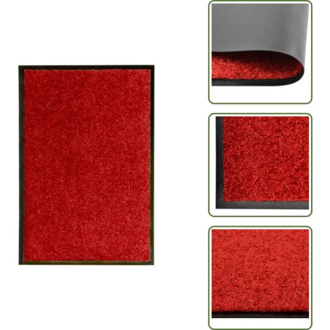 The Living Store Felpudo lavable rojo 40x60 cm - Alfombra exterior