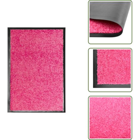 The Living Store Felpudo lavable rosa 40x60 cm - Alfombra para entrada