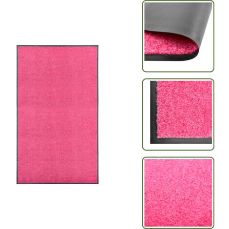 The Living Store Felpudo lavable rosa 90x150 cm - Alfombra interior
