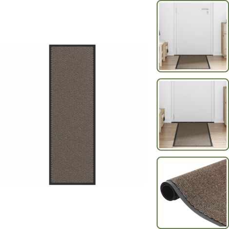The Living Store Felpudo marrón 60x180 cm - Felpudo antideslizante