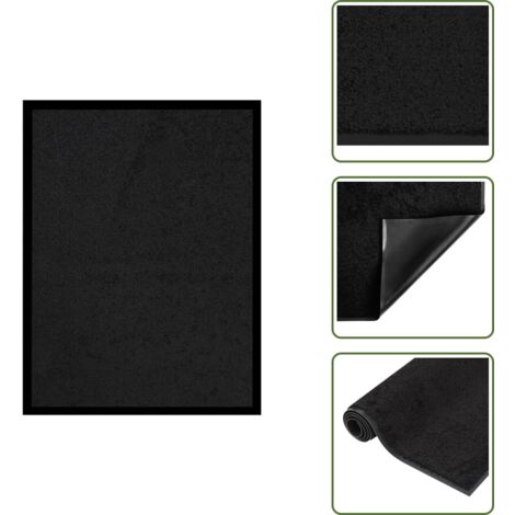The Living Store Felpudo negro 40x60 cm - Alfombra de entrada