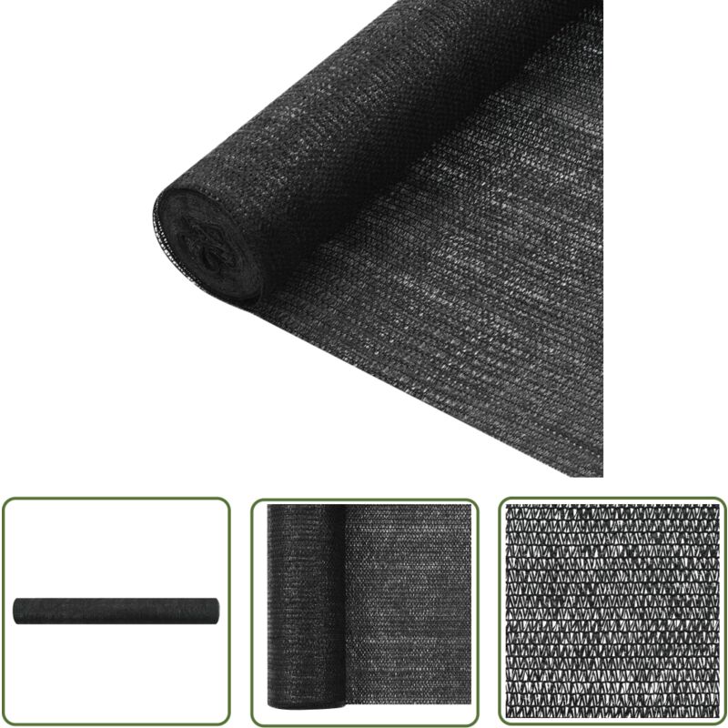 The Living Store - Filet brise-vue Noir 1,5x25 m pehd 75 g/m² - Filet Brise Vue - Parasol Alternatif - Protection Solaire - Intimité Jardin - Voile