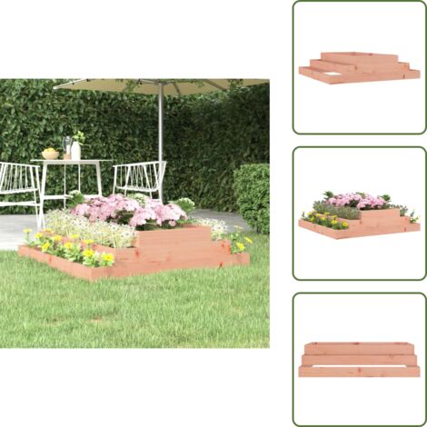 The Living Store Fioriera 110x110x27 cm in Legno Massello di Douglas - Fioriera da giardino