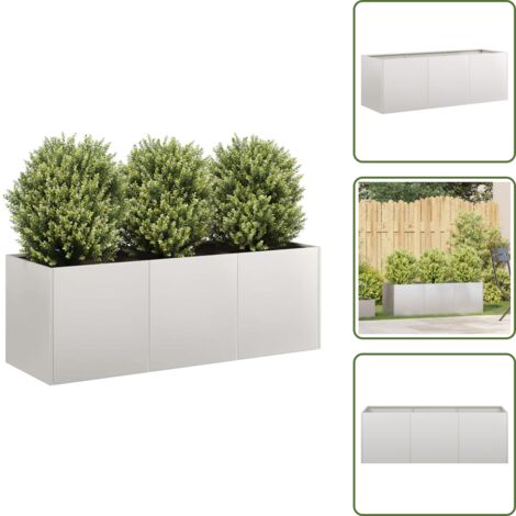 The Living Store Fioriera 120x40x40 cm in Acciaio Inox - Fioriera in acciaio inox