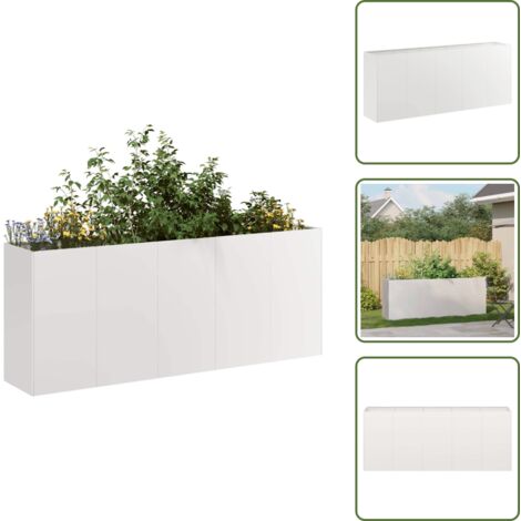 The Living Store Fioriera 200x40x80 cm in Acciaio Inox - Fioriera esterna