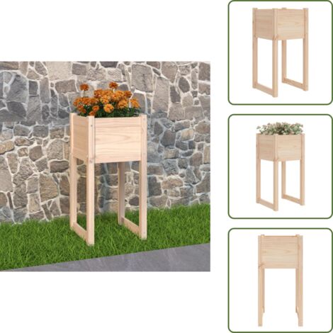 The Living Store Fioriera 40x40x81 cm in Legno Massello di Pino - Fioriera per giardino