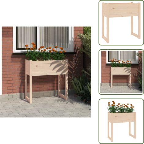 The Living Store Fioriera 78x40x81 cm in Legno Massello di Pino - Fioriera per giardino