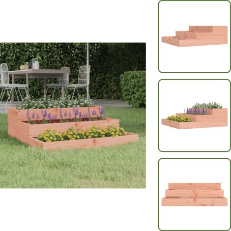 The Living Store Fioriera 78x78x27 cm in Legno Massello di Douglas - Fioriera per piante