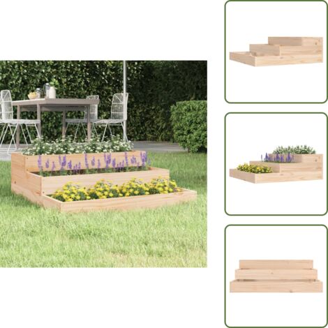 The Living Store Fioriera 78x78x27 cm in Legno Massello di Pino - Fioriera per piante