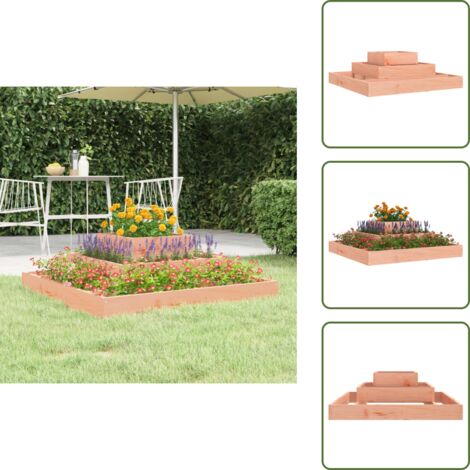 The Living Store Fioriera 80x80x27 cm in Legno Massello di Douglas - Fioriera da giardino